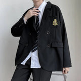 Bonsir Mens Dk Uniform Casual Suit Jacket Youthful Trend Versatile College Style Temperament High School Student Jacket Men'S Clothing