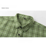 BONSIR  -  Men Shirt Plaid Flannel Loose Street Long Sleeve Casual Shirt Black Oversized Business Male Soft Dress Shirt Spring Autumn