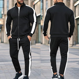 BONSIR  -  Casual Tracksuits Mens Autumn Fashion Side Striped Jackets And Pants Two Piece Sets For Men Sports Fitness Sweatsuits Streetwear