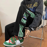 Bonsir Sweatpants For Men Harajuku Cotton Goth Tracksuit Bottoms Trousers Wide Leg Hip-hop Sport Loose Elastic Y2k Male Sweat Pants