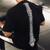 Bonsir Men's Cotton T-Shirt Fashionable Trendy Hip-Hop High Street American Style Round Neck Short-Sleeved Tops Spring And Summer