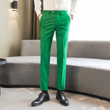 Bonsir Plus Size 6XL-M New Fashion Casual Business Dress Pants Solid Color Office Social Club Suit Pants Slim Fit Wedding Trousers