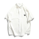 BONSIR  -  Summer Solid Men Casual Shirt Short Sleeve Fashion Brand Large Size Streetwear Blouses Male Turn Down Collar Shirts Clothes