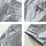 BONSIR  -  Summer Male Cargo Five Point Pants Fashion Men's Workwear Versatile Pure Cotton Washed Multi Pocket Shorts Pants