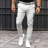 Bonsir Man Pure Cotton Zip Pockets Cargo Pants Fashion Mid Waist Solid Work Pants Streewtear Versatile Slim Trousers Men Clothing