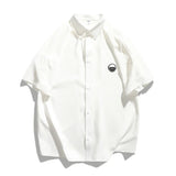 BONSIR  -  Summer Solid Men Casual Shirt Short Sleeve Fashion Brand Large Size Streetwear Blouses Male Turn Down Collar Shirts Clothes