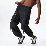 BONSIR  -  High Street Joggers Cargo Pants for Men Casual Hip Hop Pocket Male Trousers Sweatpants Streetwear Ribbons Techwear Pants