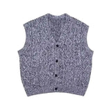 BONSIR  -  Autumn and winter American retro niche vest lazy men and women sleeveless loose knitted versatile sweater cardigan vest