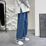 Bonsir Striped Streetwear Male Jeans Man Pants Jeans for Men Jean Baggy Korean Fashion Men Men's Oversize Trendyol Mens Denim Wide Boys