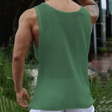 BONSIR  -  Tank Top Vest Daily Mens Sleeveless Sports Streetwear Summer Athletic Breathable Fitness Knitted Comfy Fashion