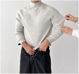 BONSIR  -  autumn and winter men's cashmere blended high-end half-high collar stretch-knit base pullover sweater