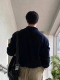 BONSIR  -  New Autumn Winter Loose Casual Versatile Knitwear Korean Trend Dongda Gate Sweater Turn-down Collar Open Cardigan