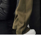 BONSIR  -  suede ribbon pants for men's high-end draping and velvet scimitar pants American casual trousers