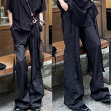 BONSIR  -  Mens Trousers With Straps Drapes Casual Pants Streetwear Fashion Dark Personality Versatile Straight Pants Men'S Clothing 2025