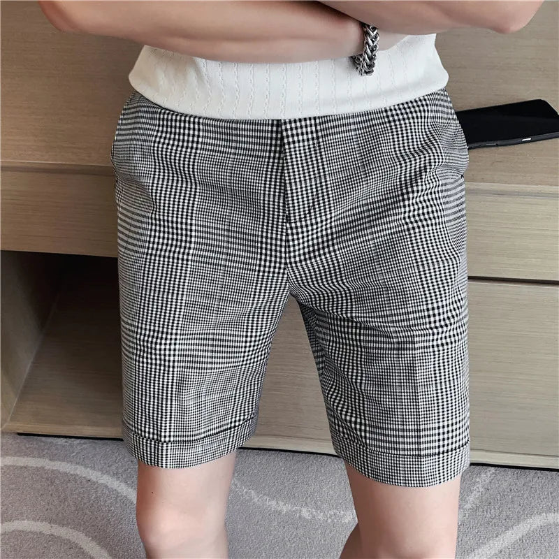 Bonsir Brand Clothing Male High Quality Pure Cotton Plaid Shorts/Men's Summer Slim Fit Leisure Business Shorts Plus size 29-36