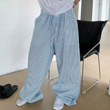 BONSIR  -  Men Striped Pants Joggers Drawstring Oversize Casual Trousers Men Streetwear 2025 Korean Style Fashion Wide Leg Pants