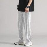 BONSIR  -  Summer Straight Pants Men's Loose Thin Section Drape Ice Silk Pants Wide Leg Sports Pants Casual Pants Fits