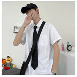 BONSIR  -  Summer Thin Short-sleeved Men's Collegiate Japanese Style Loose Shirt
