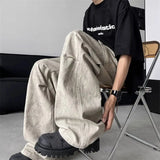 Bonsir Spring and Autumn American Street Fashion Personalized Straight Tube Men and Women Loose Hip Hop Retro Casual Wide Leg Pants y2k
