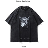 BONSIR  -  Daily Hip Hop Streetwear T-Shirt Fashion Funny Doberman Dog Graphic O Neck Short Sleeve Slight Stretch Comfortable