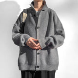 Bonsir Vintage Men's Winter Turtleneck Sweatercoat Buttons Cardigan Knitted Outerwear Fashion Oversize Clothes Casual Jumper Man