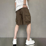 Bonsir Mens Casual Cargo Shorts Fashion Hip-Hop High Street Solid Color American Loose 2024 Spring And Summer New Style Half Trousers