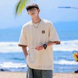 BONSIR  -  Summer Oversized T Shirt Men Tees Short Sleeve Korean Fashion T-shirts Hip Hop Streetwear Drop Shoulder Male Casual Tops