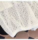 BONSIR  -  Men V-neck Long Sleeve Knit Shirts Loose Elastic Hollow knit Sweater T-shirt Slightly Transparent Knitted Sweaters Streetwear