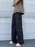 BONSIR  -  Bla Me Side Zip Qui Dry Ice Silk Casual Pants Men Summer Thin American Straight Tube Outdoor Tactical Long Trousers