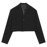 Bonsir Mens Short Slim Casual Suit Autumn Winter Genderless Trend Fashion Personality Temperament Solid Color Lapel Jacket Unisex