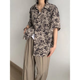 BONSIR  -  Summer Short Sleeved Shirt Men Oversized Retro Printed Shirt Men Streetwear Korean Loose Casual Shirt Mens Hawaiian Shirts