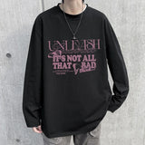 BONSIR  -  Korean O Neck High Street T Shirt Men Cotton Fashion Letter Print Trend Casual Harajuku Oversized Couples Clothing Tops Tee