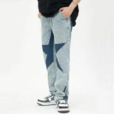 Bonsir Y2K Star Jeans Men Patchwork Denim Trousers Male Loose Casual Pants Korean Japanese Streetwear Hip Hop men clothing
