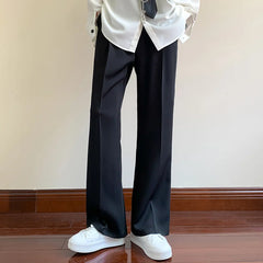 Bonsir Summer Black Suit Pants Men Fashion Social Mens Dress Pants Korean Loose Bell-bottoms Pants Men Mens Office Formal Trousers