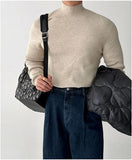 BONSIR  -  autumn and winter men's cashmere blended high-end half-high collar stretch-knit base pullover sweater