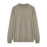 BONSIR  -  Men's New Style 100% Fine-spun Wool Sweater in Pure Color for Autumn and Winter, Fashionable Business Knitted Base Layer Sweater