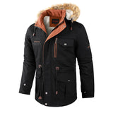 BONSIR  -  Autumn Winter 2025 Fashion Men's Solid Color Long Sleeve Detachable Hooded Lamb Cotton Clothes Male Casual Trendy Coat Jacket