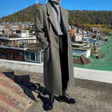 Bonsir Woolen Coat Men's Autumn Winter New Korean Style Trendy Loose Mid-Length Elegant Retro Simple Comfort Solid Woolen Coat Jacket