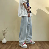 Bonsir Neutral Simple Solid Long Jeans Men Korean Style Fashion High Street Loose Casual Jean Pants Male Daliy All-match Trousers
