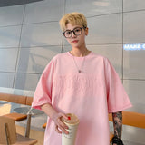 BONSIR  -  Hip Hop Letter Foaming Printing T Shirt Men Harajuku Streetwear Mens Y2k Oversized T Shirts Korean Fashion Short Sleeve Tops Tee