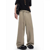 BONSIR  -  Khaki Black Suit Pants Men Fashion Society Mens Dress Pants Korean Loose Wide Leg Pants Mens Office Formal Trousers S-2XL