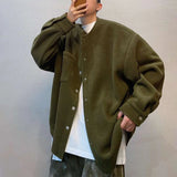 Bonsir Mens Jacket Faux Cashmere Polar Fleece Casual Jacket Spring Furry Streetwear Fashion Trend Campus Long Sleeve Top Men'S New