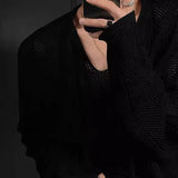 BONSIR  -  Daily Casual Vacation Wear Sexy Knit Top Hollow Out Shirt Brand New V Neck Design Casual Style Polyester Fabric