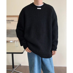 Bonsir Korean Fashion Sweaters Men Autumn Solid Color Wool Sweaters Slim Fit Men Street Wear Mens Clothes Knitted Sweater Men Pullovers