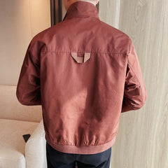 Bonsir Fashion New Stand Collar Jacket for Men Large Pocket Zipper Casual Business Jackets Social Streetwear Outwear Coats