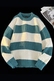 BONSIR  -  Thicken Striped Pullovers Men Autumn Winter Sweater Pullover Knit Sweatshirt Casual Tops Round Neck Long Sleeve Bottoming Shirt