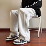 BONSIR  -  American Vintage Side Striped Pants Men Casual High Street Harem Trousers Y2K Joggers Baggy Straight Joggers Sweatpants