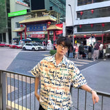 BONSIR  -  Salt boyfriend style retro shirt summer thin ice silk short-sleeved shirt cleanfit seaside wear half-sleeved tide