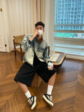 BONSIR  -  New spring and autumn design sense old denim jacket men's Korean version high-quality contrasting color casual collar