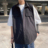 Bonsir Men's Casual Blouse Patchwork Color Shirts Summer Half Sleeve Handsome Men's Clothing Fashion Tooling Shirt Plus Size 5XL
